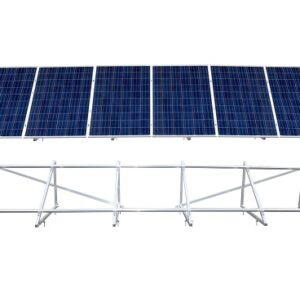 Underkonstruktion för solcellsanläggning med stativ för 6 moduler
