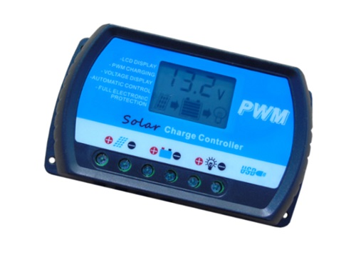 PWM Solar-Laderegler, 10A, LCD-Display, USB, 12V, 24V