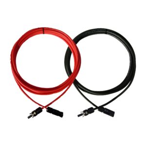 Solarkabel 1 Meter (Paar) 6mm² schwarz rot Solarstecker beidseitig montiert
